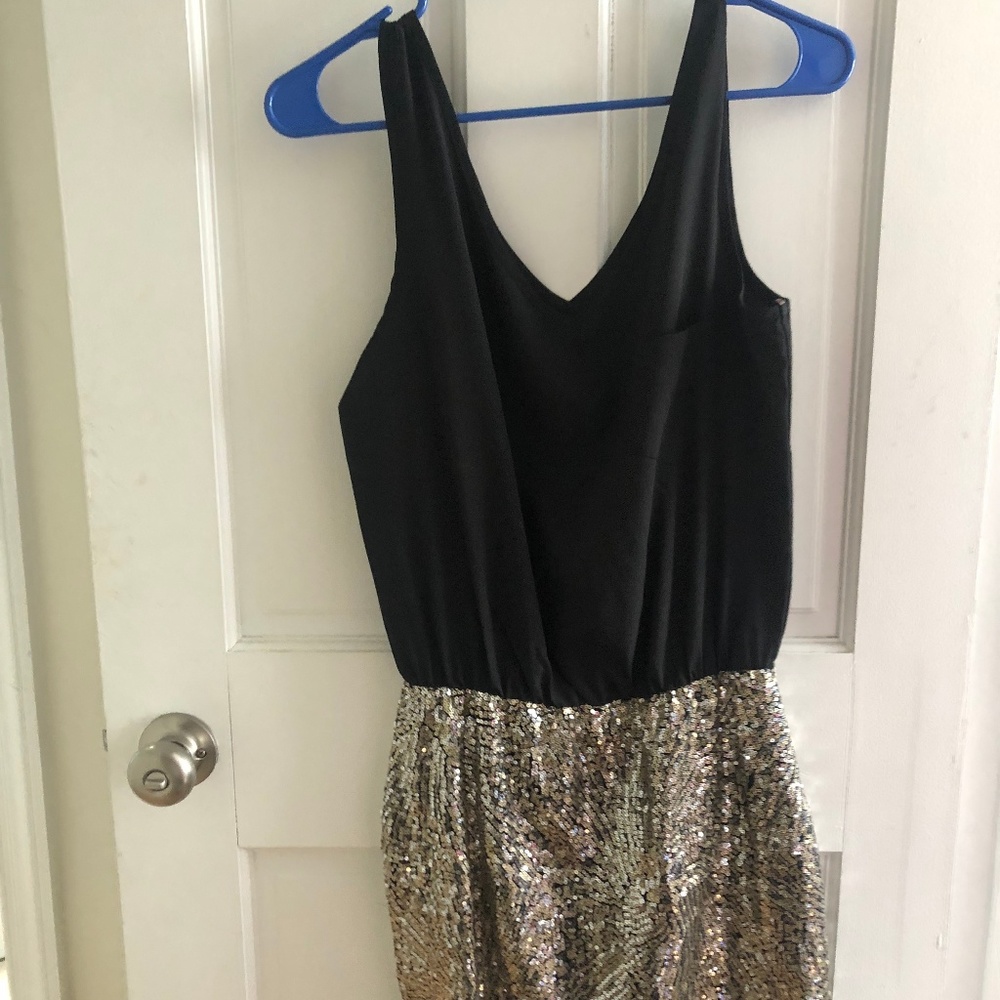 Half sequin mini dress